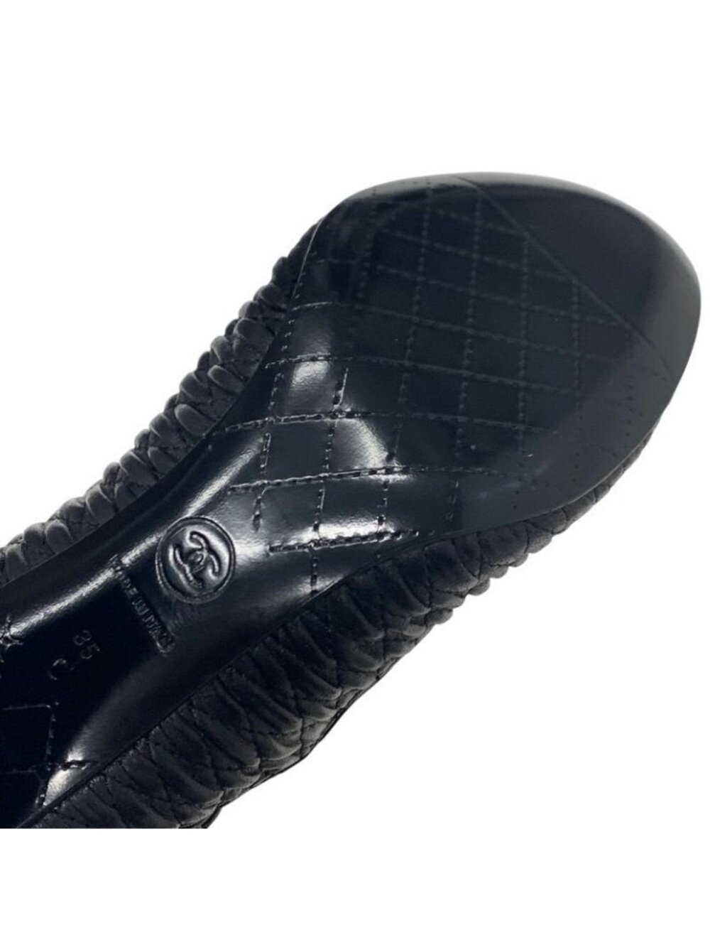 Chanel Boots Long Shoes Leather Black Knee High Coco Mark - Picture 7 of 9